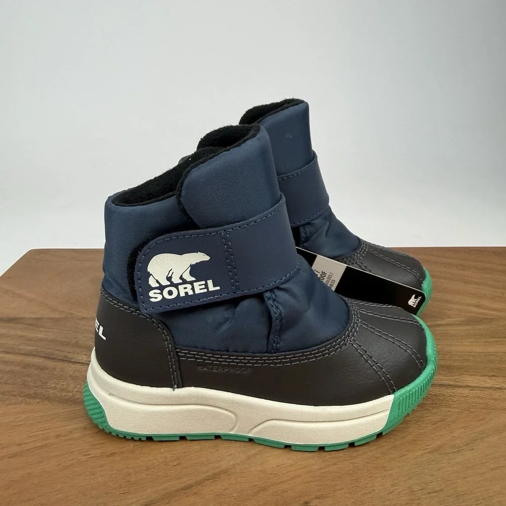 New Little Kids Sorel Whitney III Waterproof‎ Blue Winter Mid Boots Size 8 C